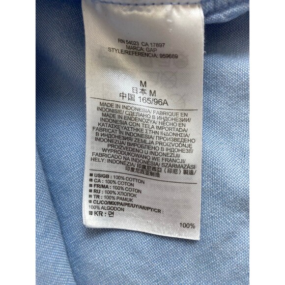 GAP Women’s Fitted Boyfriend Oxford Shirt Blue Size M - Picture 6 of 6